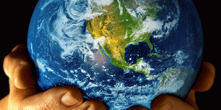Photo of Earth being held in someone's hands
