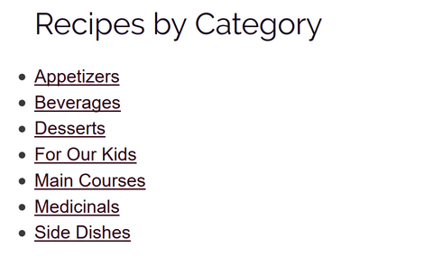 Honey Recipe Blog Indexed by Category