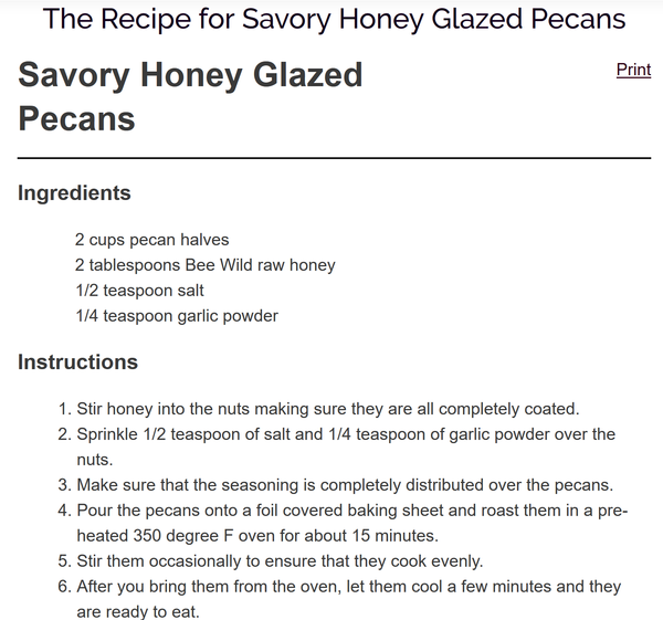 Recipe for Anatomy of Our Honey Recipes