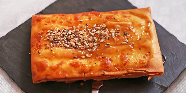 Phyllo Wrapped Feta with Devil's Advocate Infused Honey